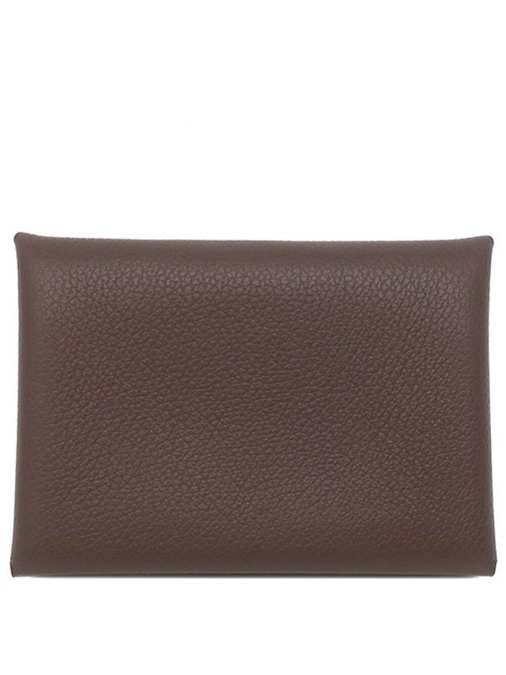 Hermes Card Case Calvi Duo Evercolor Chocolat Silver Fragment